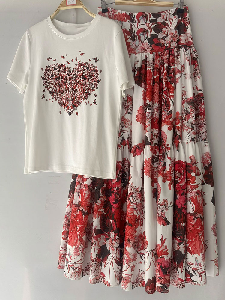Midi Skirt Floral - 2026 New Summer Women Floral Set