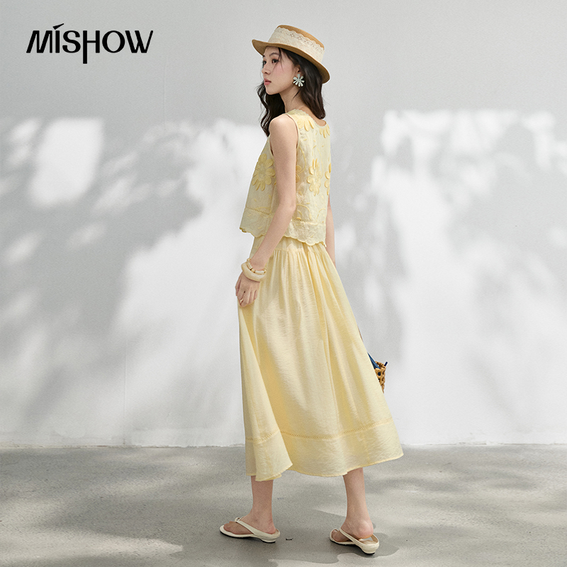 MISHOW French Floral Embroider - Midi Skirt Floral review and price